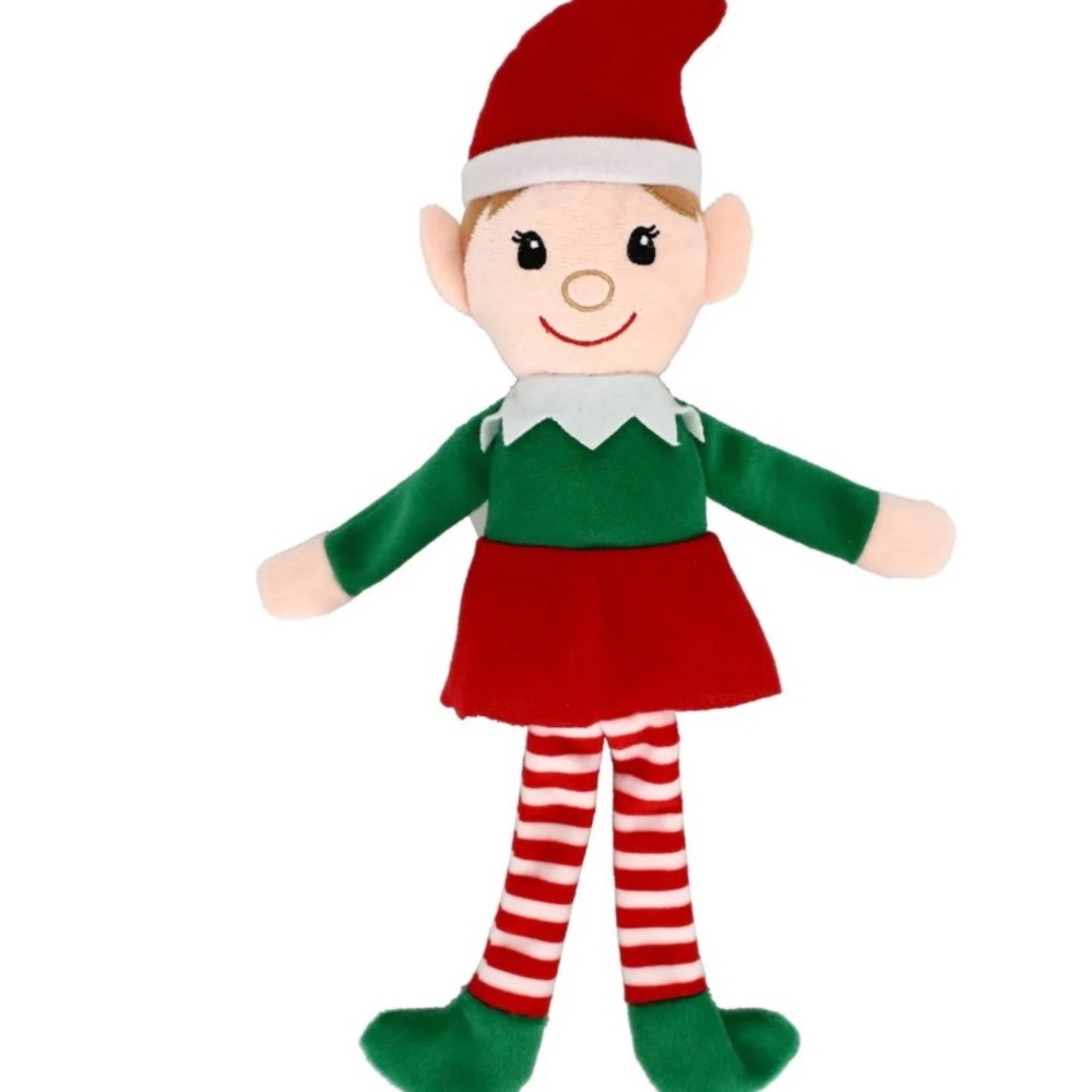 Festive Elf Plush Toy - Green and Red